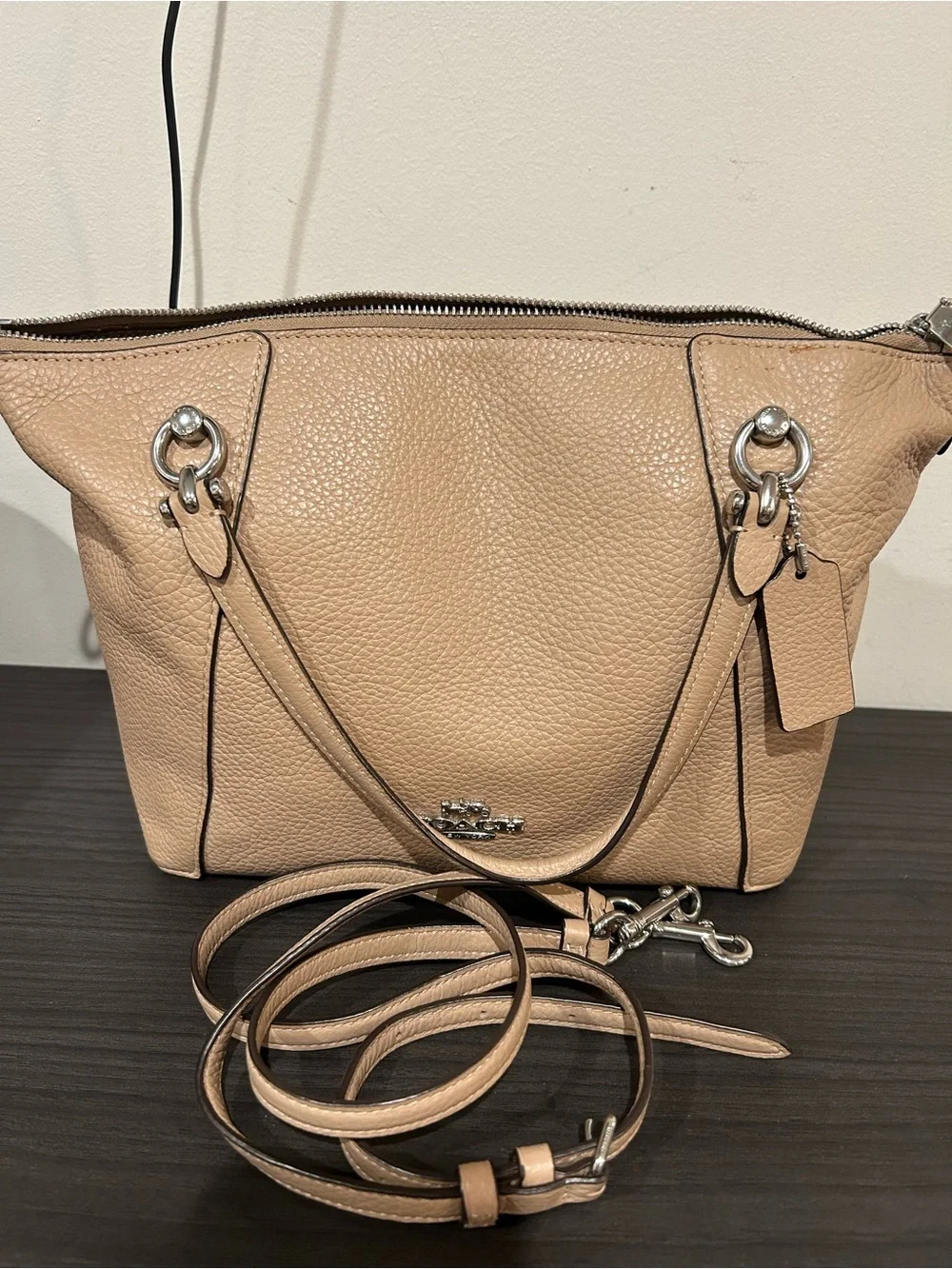 Coach Kacey Satchel Crossbody in Taupe color (Style#C6229)EUC